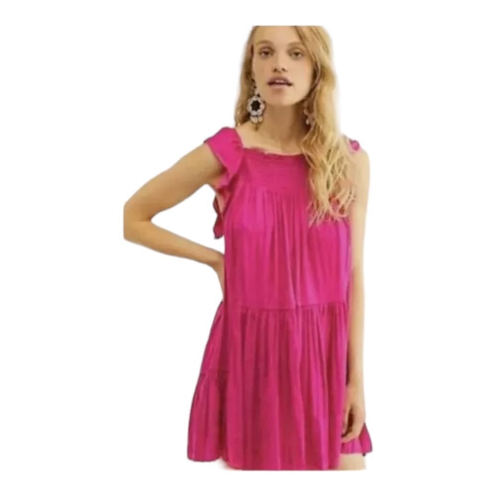 Free People Intimately Want Your Love Mini Dress Baby Doll Pink Womens Medium M